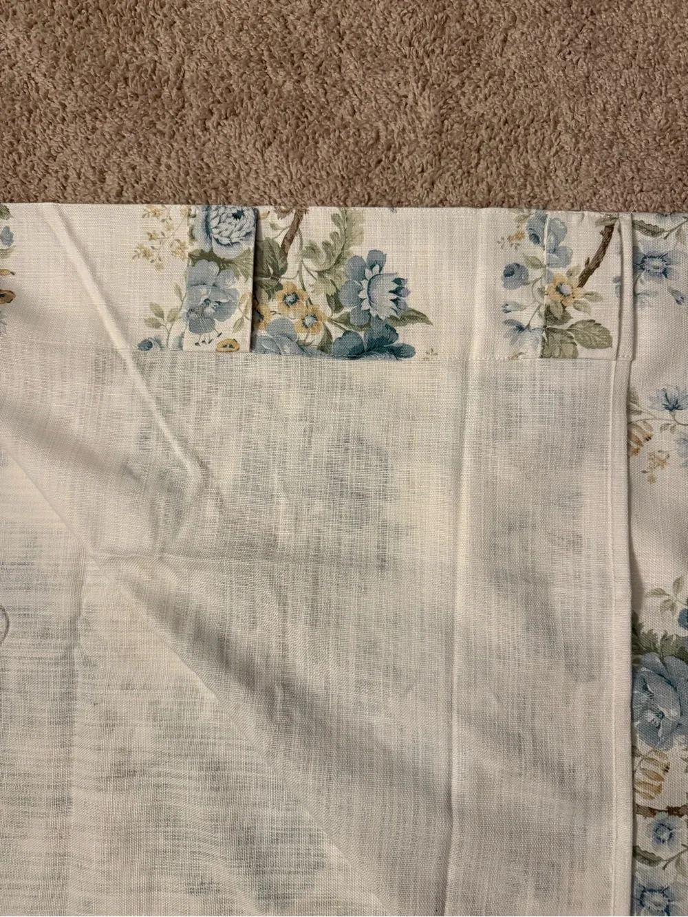 Sanderson Floral Window Curtains - Cotton Hykenham Striped Floral - Picture 4 of 4
